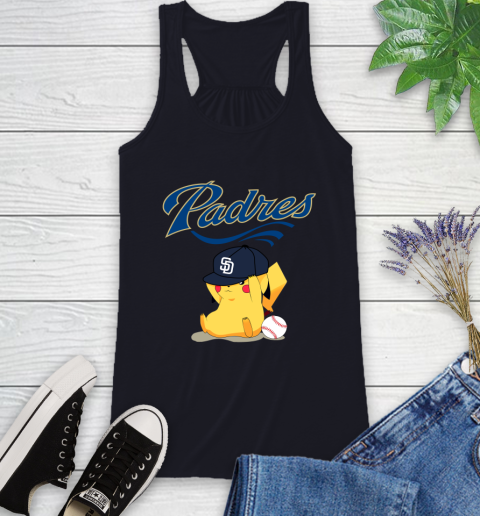 MLB Pikachu Baseball Sports San Diego Padres Racerback Tank 10