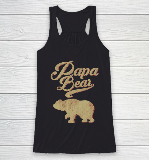 Father's Day Funny Gift Ideas Apparel  Vintage Papa Bear Father Racerback Tank