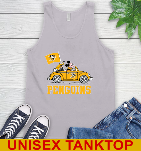 NHL Hockey Pittsburgh Penguins Pluto Mickey Driving Disney Shirt Tank Top 4