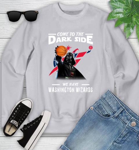 NBA Come To The Dark Side We Have Washington Wizards Star Wars Darth Vader Basketball Youth Sweatshirt 3
