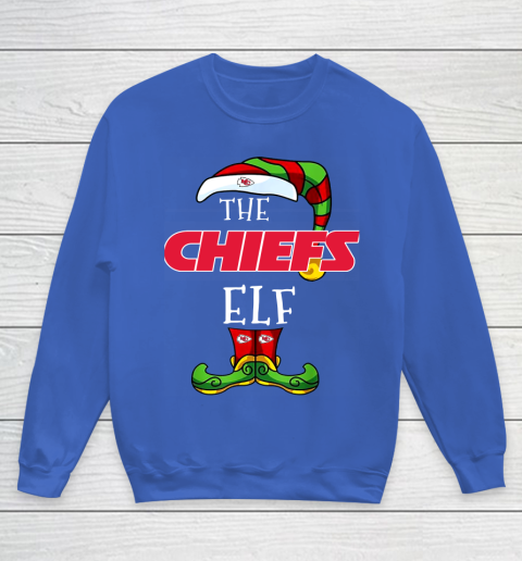 Kansas City Chiefs Christmas ELF Funny NFL Youth Sweatshirt - Image 7