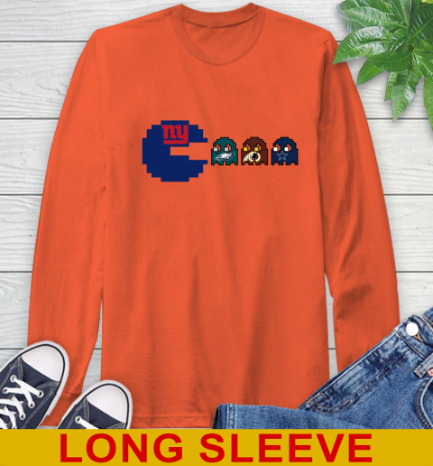 New York Giants NFL Football Pac Man Champion Long Sleeve T-Shirt 5
