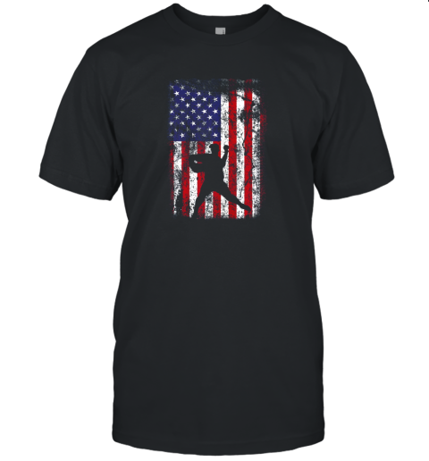 Baseball Pitcher 4th Of July Patriotic American USA Flag Unisex Jersey Tee