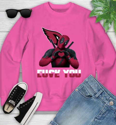 NHL Arizona Cardinals Deadpool Love You Fuck You Football Sports Youth Sweatshirt 6