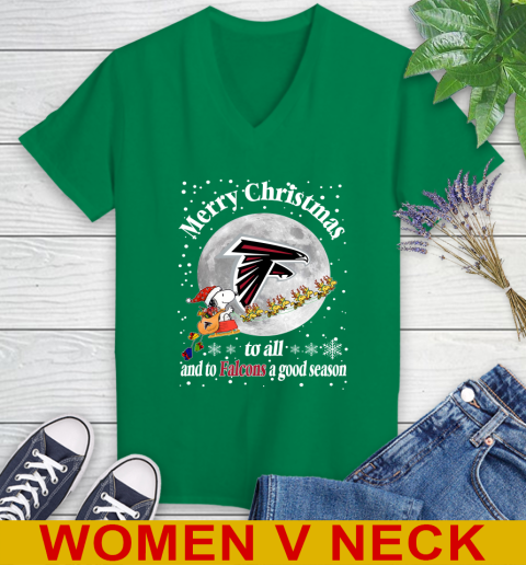 Atlanta Falcons Merry Christmas To All And ToF alcons A Good Season NFL Football Sports Women's V-Neck T-Shirt 5