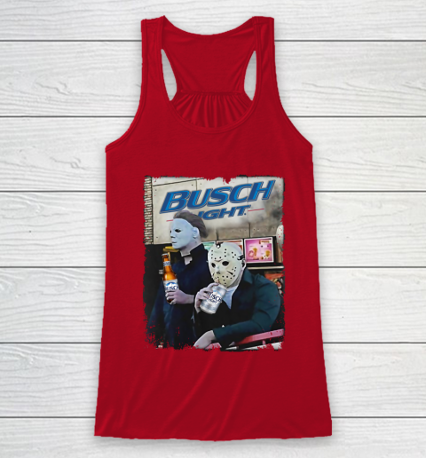 Michael Myers And Jason Voorhees Busch Light Halloween Racerback Tank 4