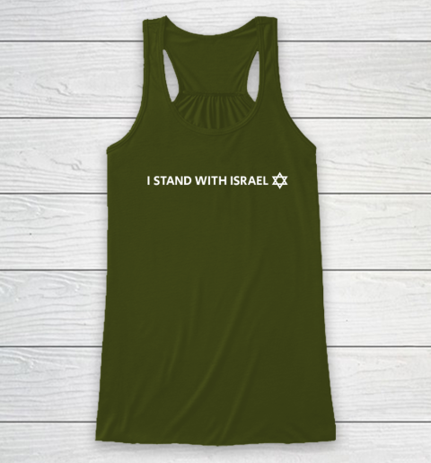 I Stand With Israel  Israeli Flag Jewish Star Of David Racerback Tank 2