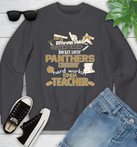 Florida Panthers NHL I'm A Difference Making Student Caring Hockey Loving Kinda Teacher Youth Sweatshirt 5