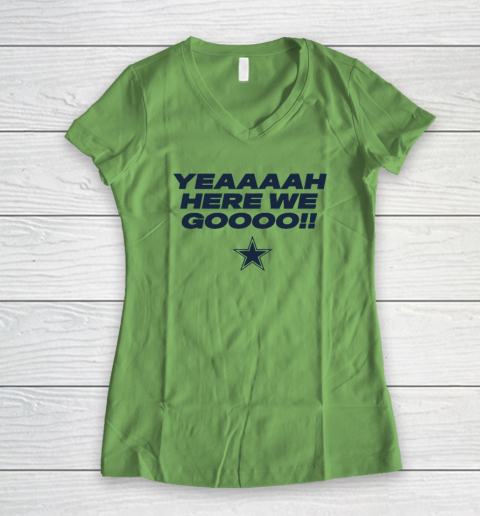 Dallas Yeah Cowboys Here We Go Women's V-Neck T-Shirt 4
