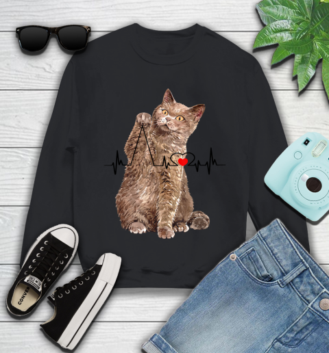Nurse Shirt Curious Cat Messing With Heart Line Funny T Shirt Youth Sweatshirt