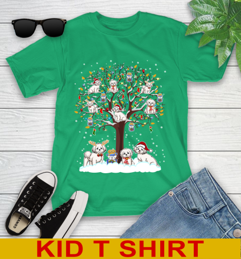 Maltese dog pet lover light christmas tree shirt 103