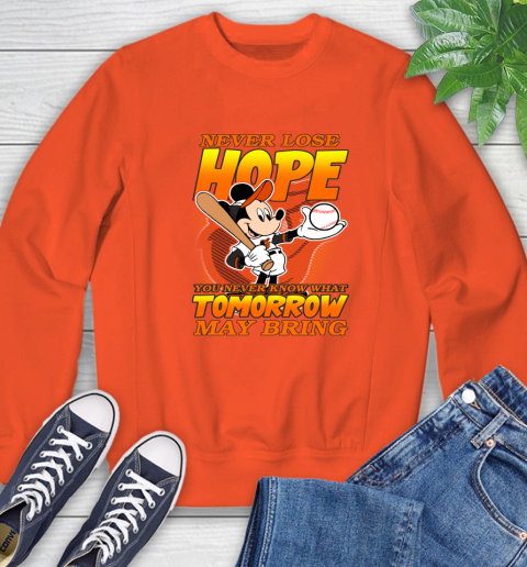 Baltimore Orioles MLB Baseball Mickey Disney Never Lose Hope Sweatshirt 3