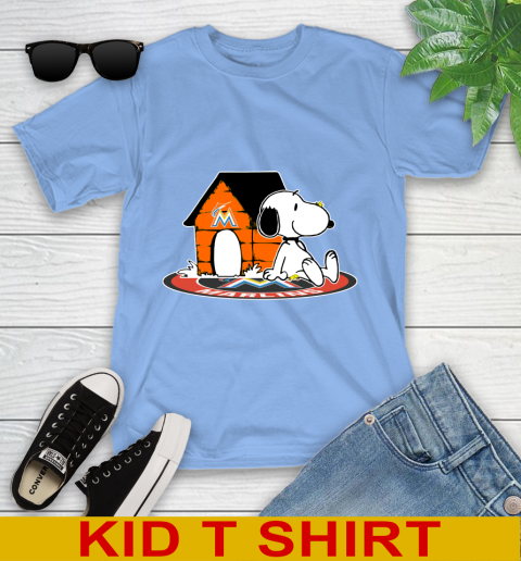 MLB Baseball Miami Marlins Snoopy The Peanuts Movie Shirt Youth T-Shirt 11