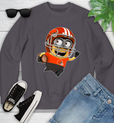 NFL Cleveland Browns Minions Disney Football Sports Youth Sweatshirt 6