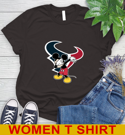 Houston Texans NFL Football Dabbing Mickey Disney Sports Women's T-Shirt 8