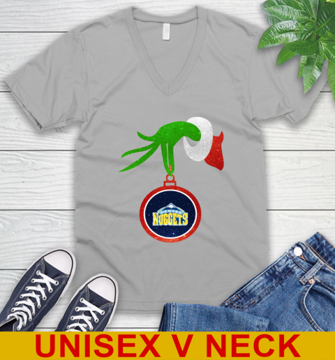 Denver Nuggets Grinch Merry Christmas NBA Basketball V-Neck T-Shirt 4