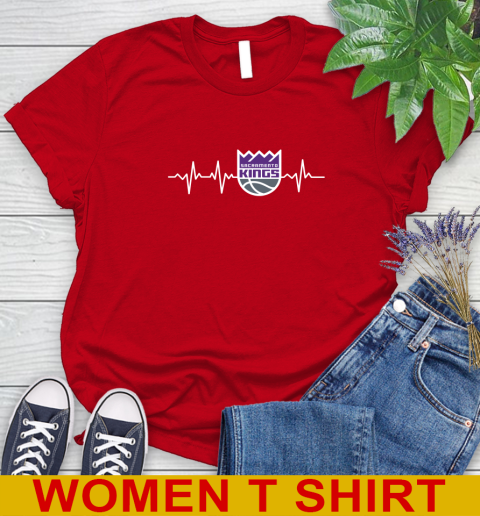 Sacramento Kings NBA Basketball Heart Beat Shirt Women's T-Shirt 11