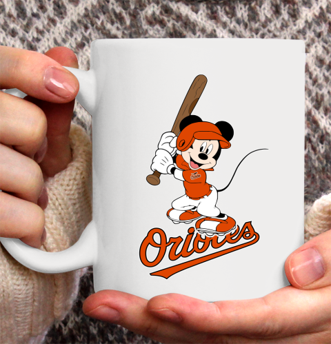 MLB Baseball Baltimore Orioles Cheerful Mickey Mouse Shirt Ceramic Mug 15oz 2