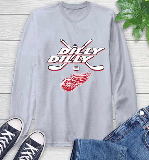 NHL Detroit Red Wings Dilly Dilly Hockey Sports Long Sleeve T-Shirt 6