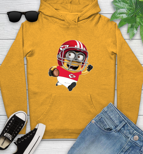 NFL Kansas City Chiefs Minions Disney Football Sports Youth Hoodie 3
