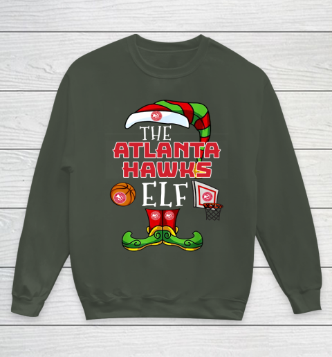 Atlanta Hawks Christmas ELF Funny NBA Youth Sweatshirt 8