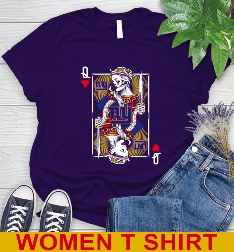 NFL Football New York Giants The Queen Of Hearts Card Shirt Women's T-Shirt 4