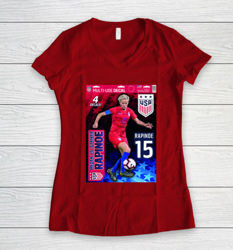 Megan Rapinoe USA Team 15 Women's V-Neck T-Shirt 8