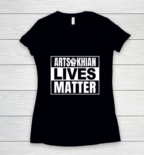 Artsakh Strong Artsakh is Armenia Armenian Flag Women's V-Neck T-Shirt