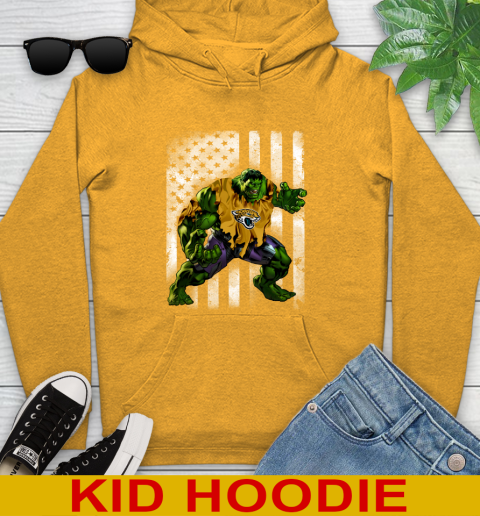 Jacksonville Jaguars Hulk Marvel Avengers NFL Football American Flag Youth Hoodie 2
