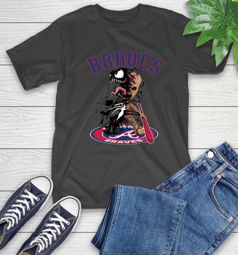 MLB Atlanta Braves Baseball Venom Groot Guardians Of The Galaxy T-Shirt 2