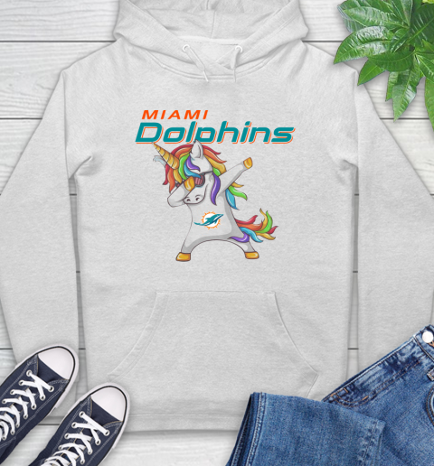 Miami Dolphins NFL Football Funny Unicorn Dabbing Sports Hoodie