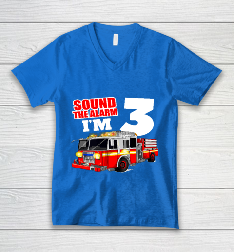 Kids Fire Truck 3rd Birthday T Shirt Boy Firefighter 3 Years Old V-Neck T-Shirt 5