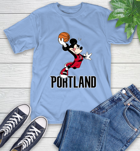 NBA Basketball Portland Trail Blazers Cheerful Mickey Mouse Shirt T-Shirt 12
