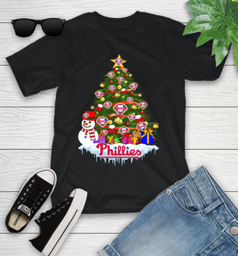 Philadelphia Phillies Merry Christmas MLB Baseball Sports Youth T-Shirt 2