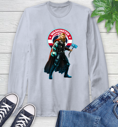 NBA Thor Avengers Endgame Basketball Washington Wizards Long Sleeve T-Shirt 6