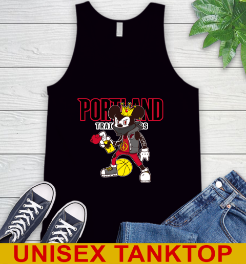 Portland Trail Blazers NBA Basketball Mickey Peace Sign Sports Tank Top 2