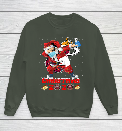 Miami Heat Funny Santa Claus Dabbing Christmas 2020 NBA Youth Sweatshirt 8