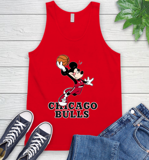 NBA Basketball Chicago Bulls Cheerful Mickey Mouse Shirt Tank Top 6