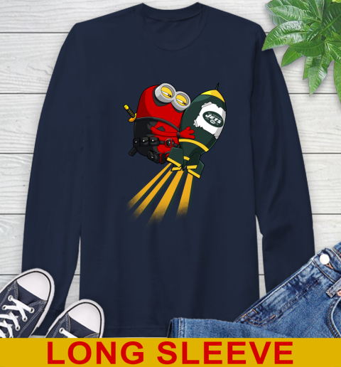 NFL Football New York Jets Deadpool Minion Marvel Shirt Long Sleeve T-Shirt 3