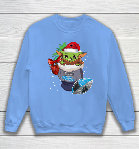 Carolina Panthers Christmas Baby Yoda Star Wars Funny Happy NFL Sweatshirt 9