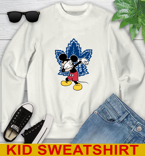 Toronto Maple Leafs NHL Hockey Dabbing Mickey Disney Sports Youth Sweatshirt