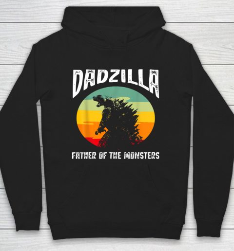 Dad zilla Father Of The Monsters Retro Vintage Sunset Hoodie