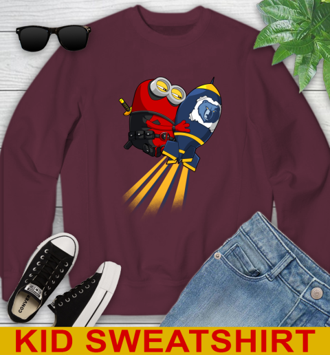 NBA Basketball Memphis Grizzlies Deadpool Minion Marvel Shirt Youth Sweatshirt 4