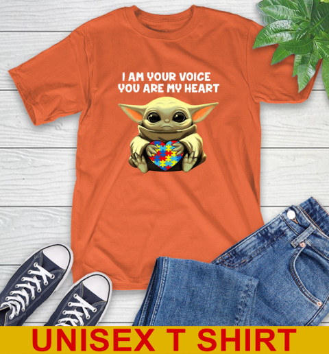 I Am Your Voice You Are My Heart Baby Yoda Autism Awareness Shirt 4