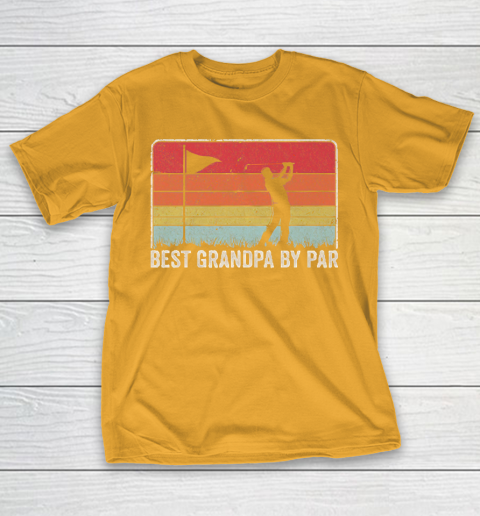Grandpa Funny Gift Apparel  Best Grandpa By Par Vintage Retro Golf T-Shirt 2