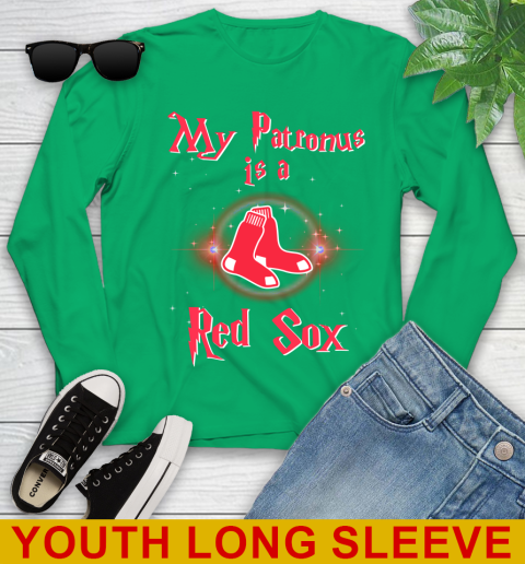 MLB Baseball Harry Potter My Patronus Is A Boston Red Sox Youth Long Sleeve 7