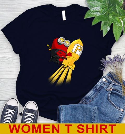 MLB Baseball Pittsburgh Pirates Deadpool Minion Marvel Shirt Women's T-Shirt 2