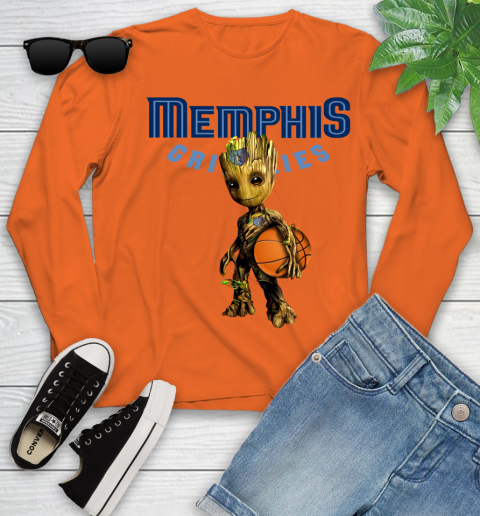 Memphis Grizzlies NBA Basketball Groot Marvel Guardians Of The Galaxy Youth Long Sleeve 4