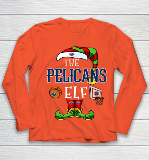 New Orleans Pelicans Christmas ELF Funny NBA Youth Long Sleeve 3