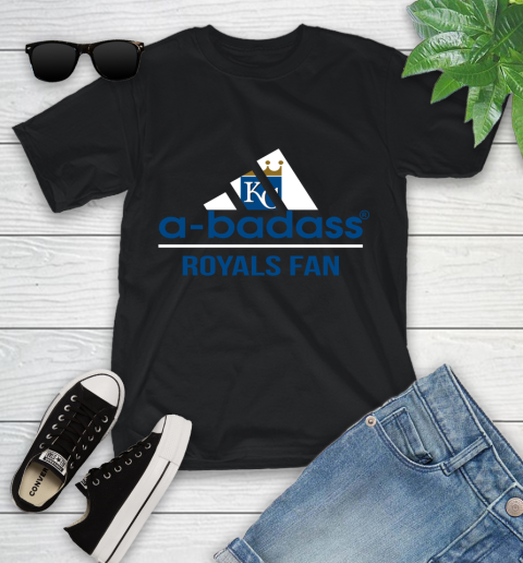 MLB A Badass Kansas City Royals Fan Adidas Baseball Sports Youth T-Shirt